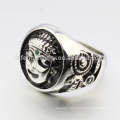 Wholesale jewelry 316l stainless steel ring,black agate ring engagement